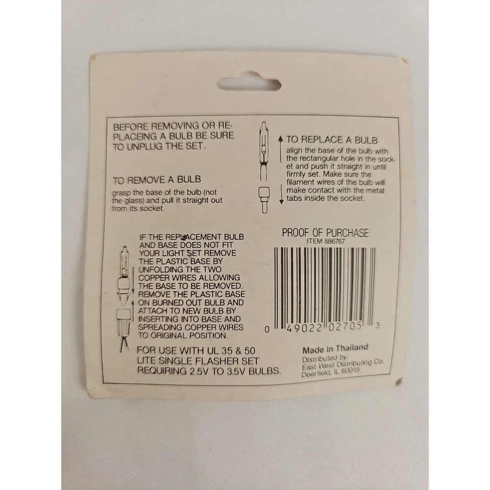 Joy Brite 3V Replacement Christmas Light Bulbs 5 Pack NIP Clear Mini Lamps